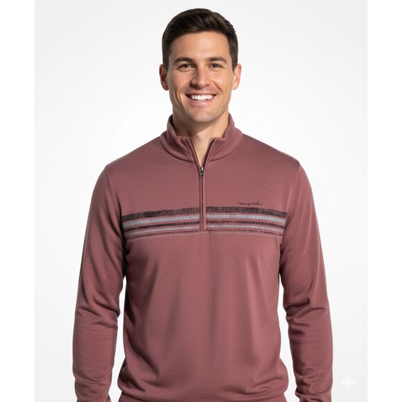 Travis Mathew Sweatshirt In The Line Up Mens Med Red Long Sleeve Pullover Golf - Picture 1 of 5
